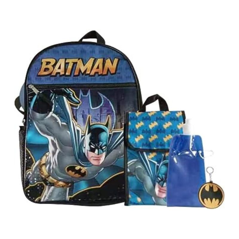 Fast Forward Batman Backpack Large 5 pieces set Lunch Bag