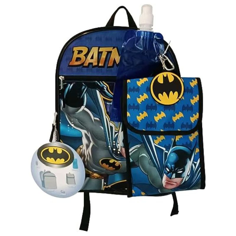 Fast Forward Batman Backpack Large 5 pieces set Lunch Bag