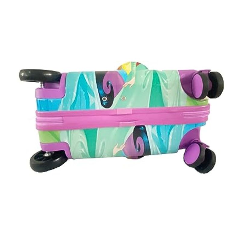 Disney Princess Ride on Suitcase for Kids, 18'' Suitcase with Seat for Kids, Cute Lightweight Kids Travel Suitcase Trolley
