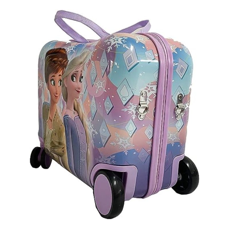 Disney Frozen Ride on Suitcase for Kids, 18'' Suitcase with Seat for Kids, Riding Suitcase for Kids, Cute Lightweight Kids Travel Suitcase Trolley