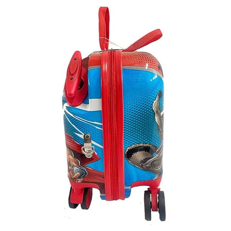 Fast Forward Marvel Heroes Ride on Suitcase for Kids, 18'' Suitcase with Seat for Kids, Cute Lightweight Kids Travel Suitcase Trolley