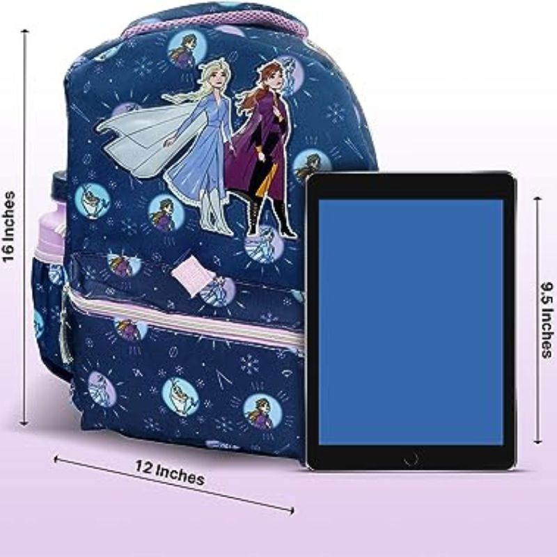 Disney Frozen Backpack for Girls - 6 Piece Set, Frozen Bookbag with Lunch Box, Perfect for Back to School & Elementary Age Girls