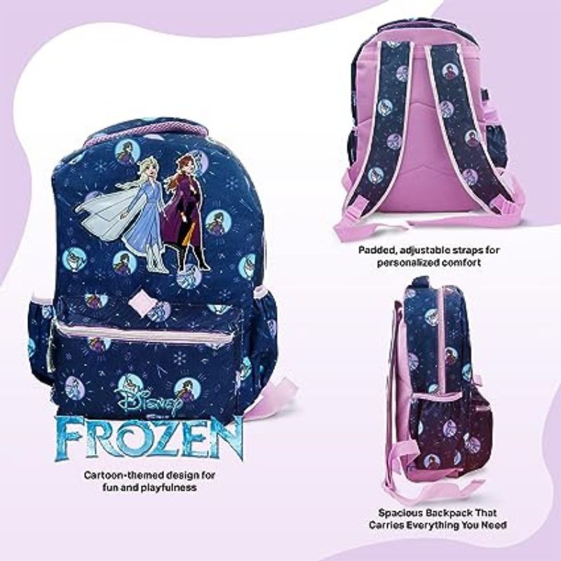 Disney Frozen Backpack for Girls - 6 Piece Set, Frozen Bookbag with Lunch Box, Perfect for Back to School & Elementary Age Girls
