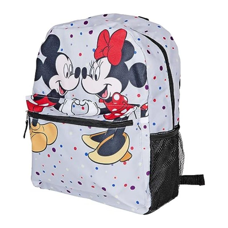 Fast Forward Gray All-Over Print Backpack for Kids 16 Inch Padded Shoulder Bag