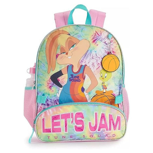 Fast Forward Space Jam Let's Jam Tune Squad Lola Bunny Tweety School Backpack 5 Pieces Backpack for Kids