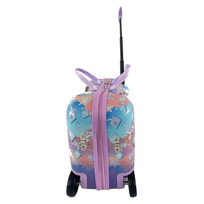 Disney Frozen Ride on Suitcase for Kids, 18'' Suitcase with Seat for Kids, Riding Suitcase for Kids, Cute Lightweight Kids Travel Suitcase Trolley