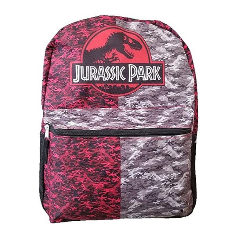 Fast Forward Jurassic Park All-Over Print Backpack for Kids 16 Inch Padded Shoulder Bag