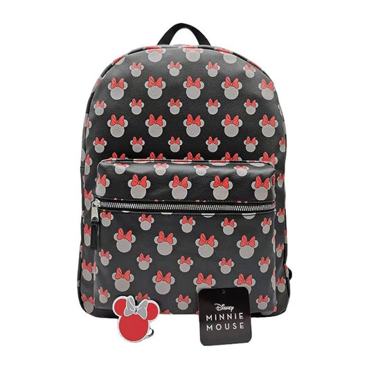 Disney Minnie Mouse Backpack for Women and Teens | Womens Purse Double Strap Shoulder Bag (Black)