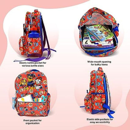 Fast Forward Paw Patrol School Backpack - Complete 6-piece Set for Kids, Paw Patrol Book Bag with Lunch Box, Perfect for Back to School & Elementary Age