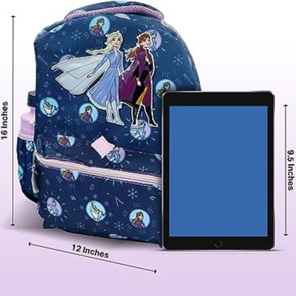 Disney Frozen Backpack for Girls - 6 Piece Set, Frozen Bookbag with Lunch Box, Perfect for Back to School & Elementary Age Girls