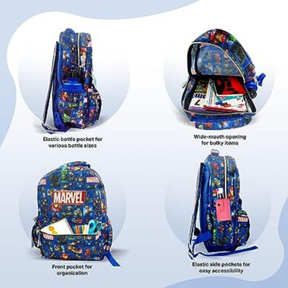 Marvel Backpack for Boys 4-8 Years, 6 Piece Set, Kids Backpack with Lunch Box, Ideal for Back to School & Elementary Age